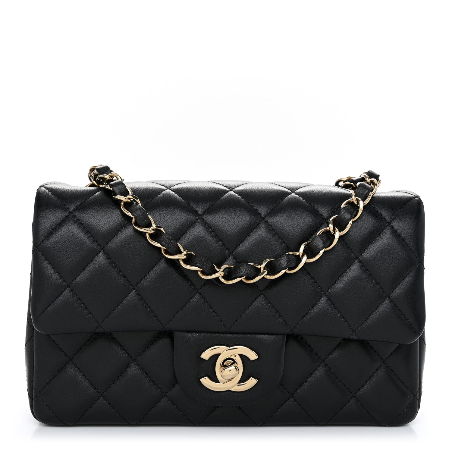 Chanel Lambskin Quilted Mini Rectangular Flap Black 1 of 11