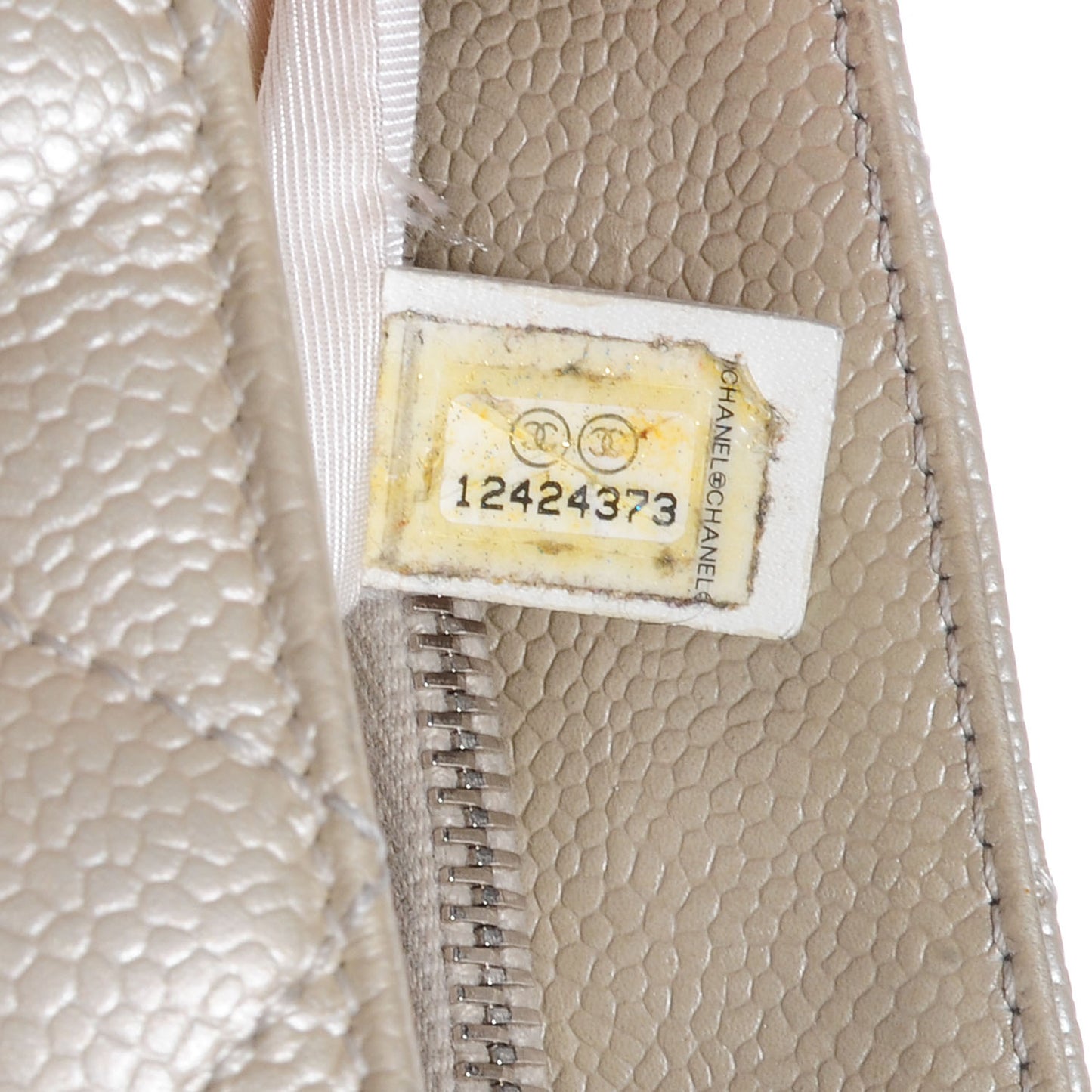 Caviar Quilted Grand Shopping Tote GST Pearl
