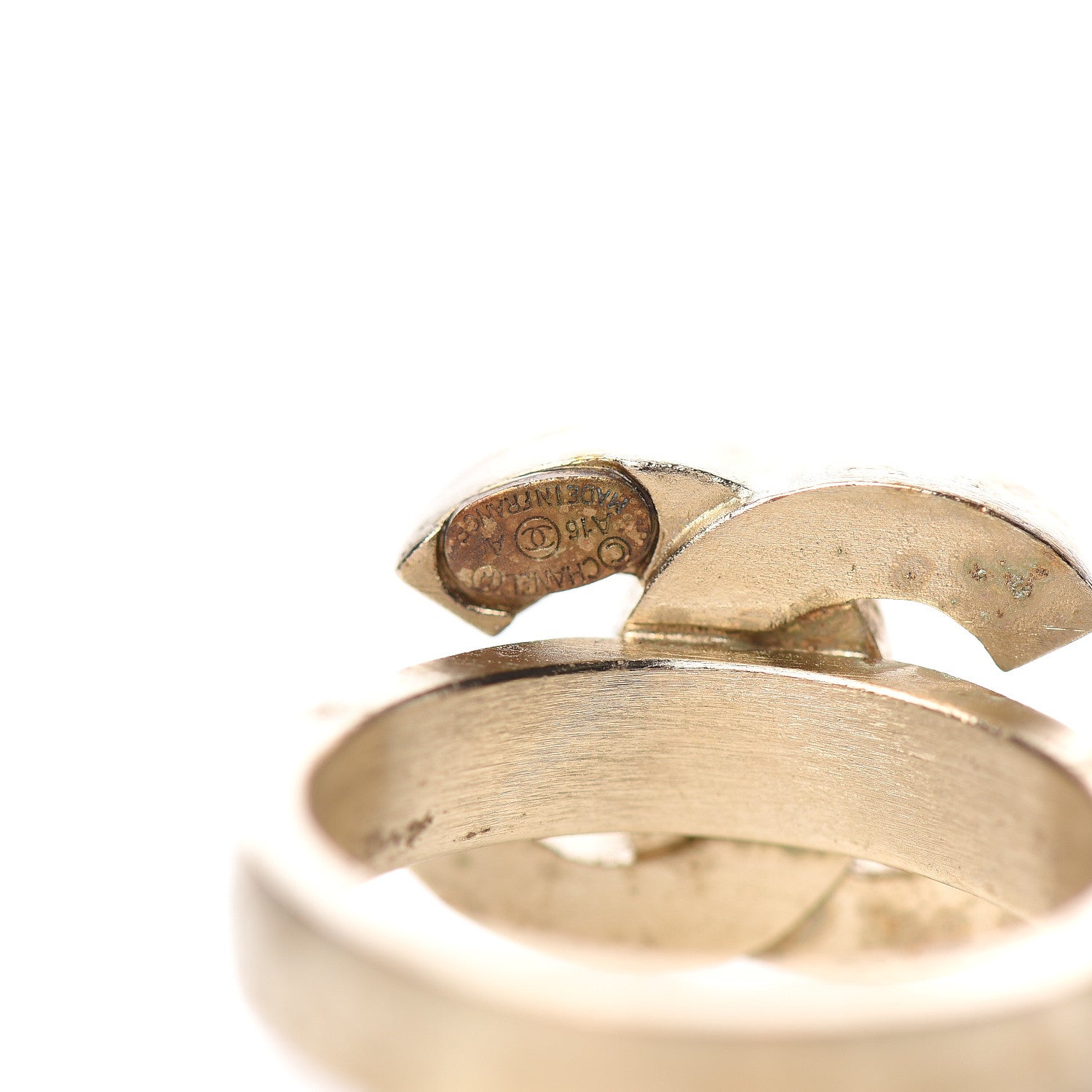 Chanel Crystal CC Ring 7 Light Gold 6 of 7