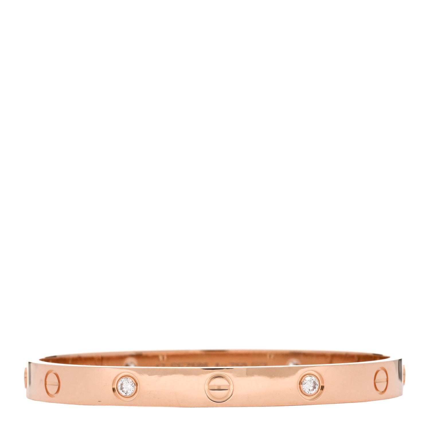Cartier 18K Pink Gold 4 Diamond LOVE Bracelet 17 1 of 3