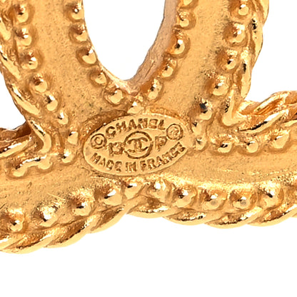 Chanel CC Drop Earrings Matte Gold 4 of 4