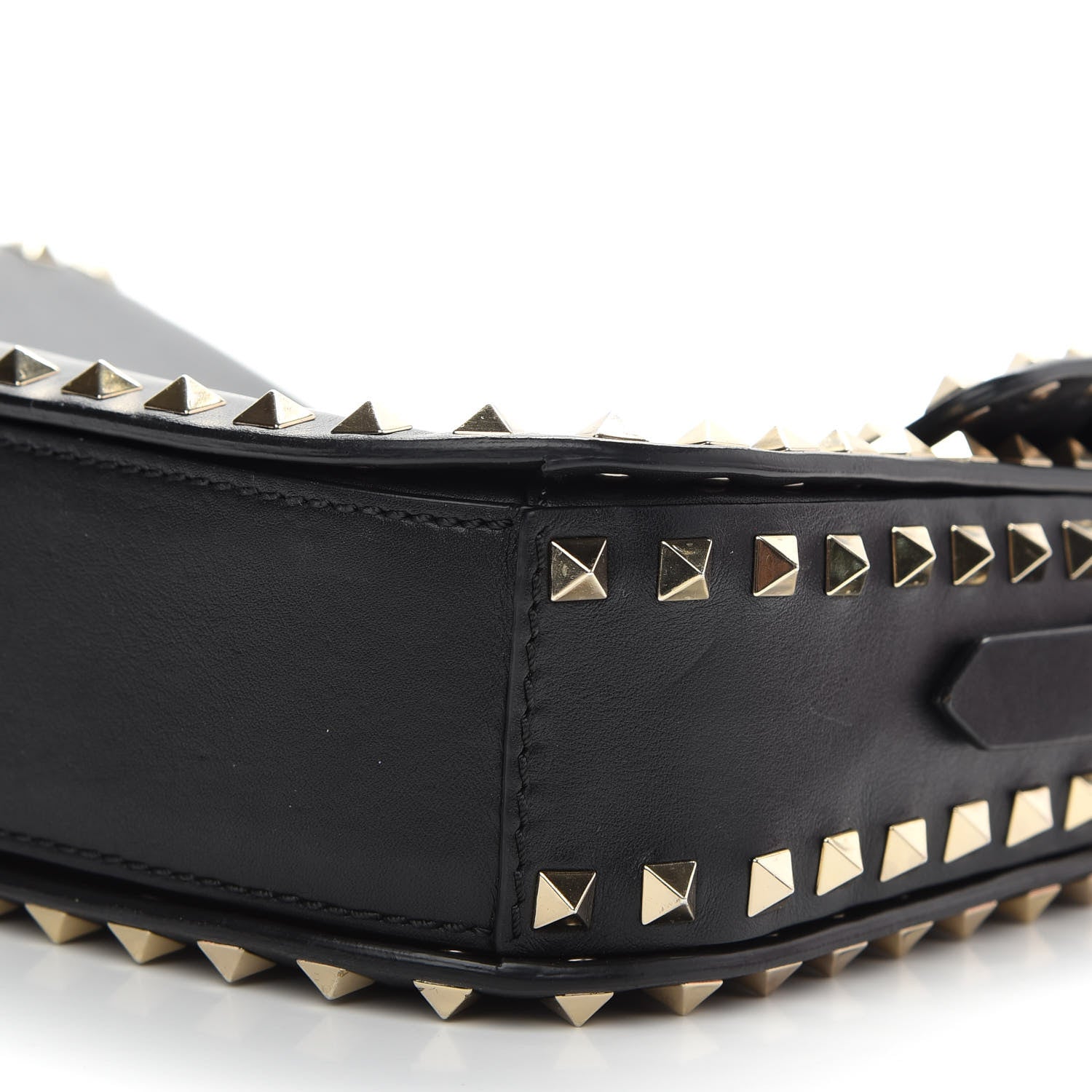 Valentino Garavani Vitello Medium Rockstud Flap Saddle Bag Black 6 of 10