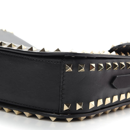 Valentino Garavani Vitello Medium Rockstud Flap Saddle Bag Black 6 of 10