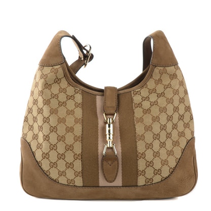 Gucci Monogram Web Medium Jackie O Hobo Brown 1 of 7