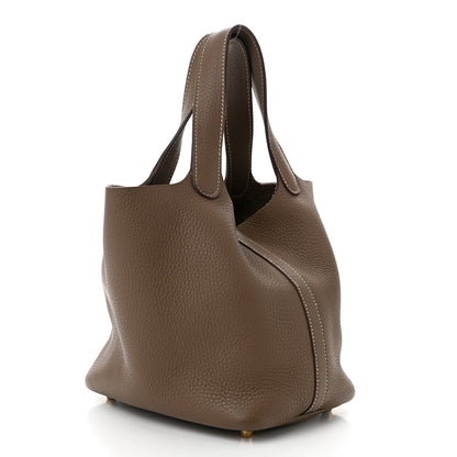 Hermes Taurillon Clemence Picotin Lock 18 PM Etoupe 3 of 11