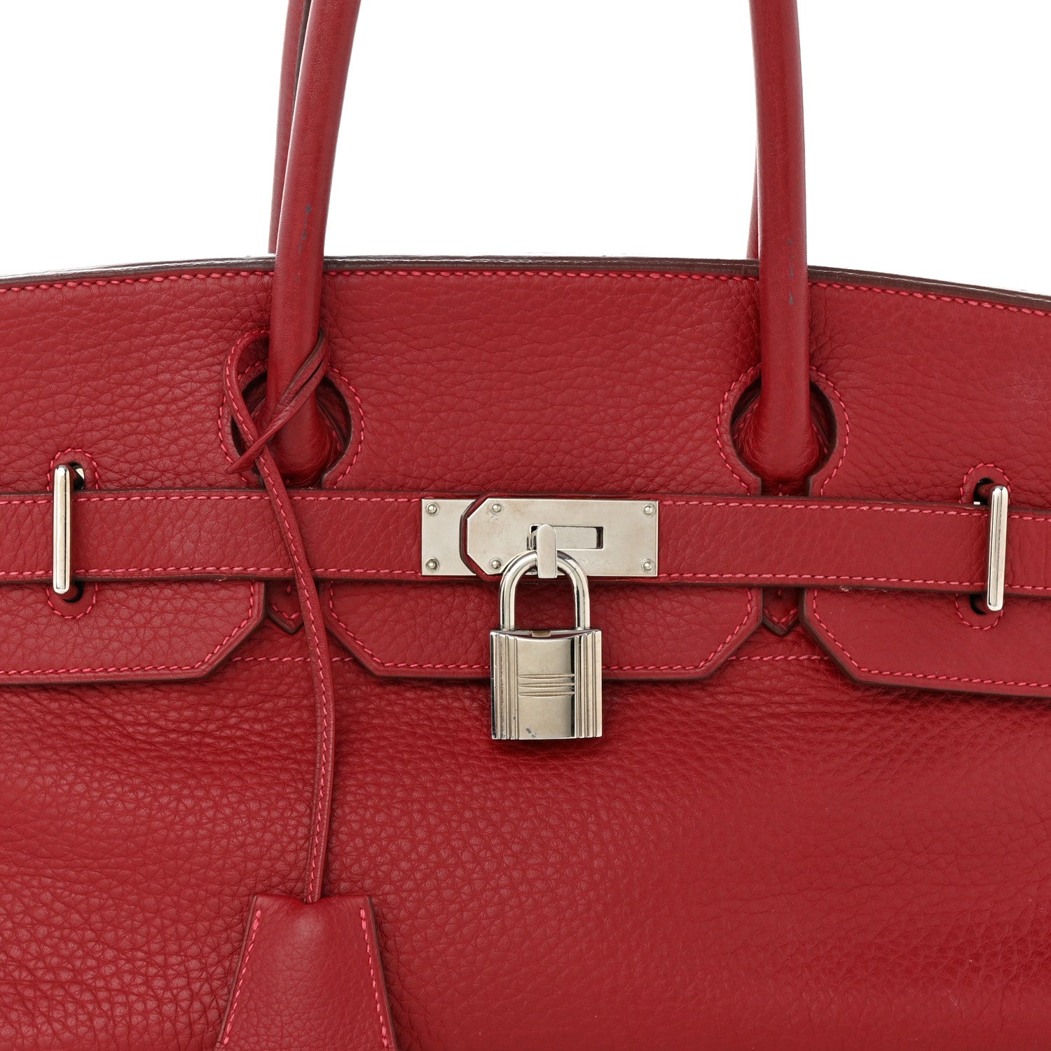 Hermes Taurillon Clemence JPG Shoulder Birkin 42 Rouge Casaque 8 of 14