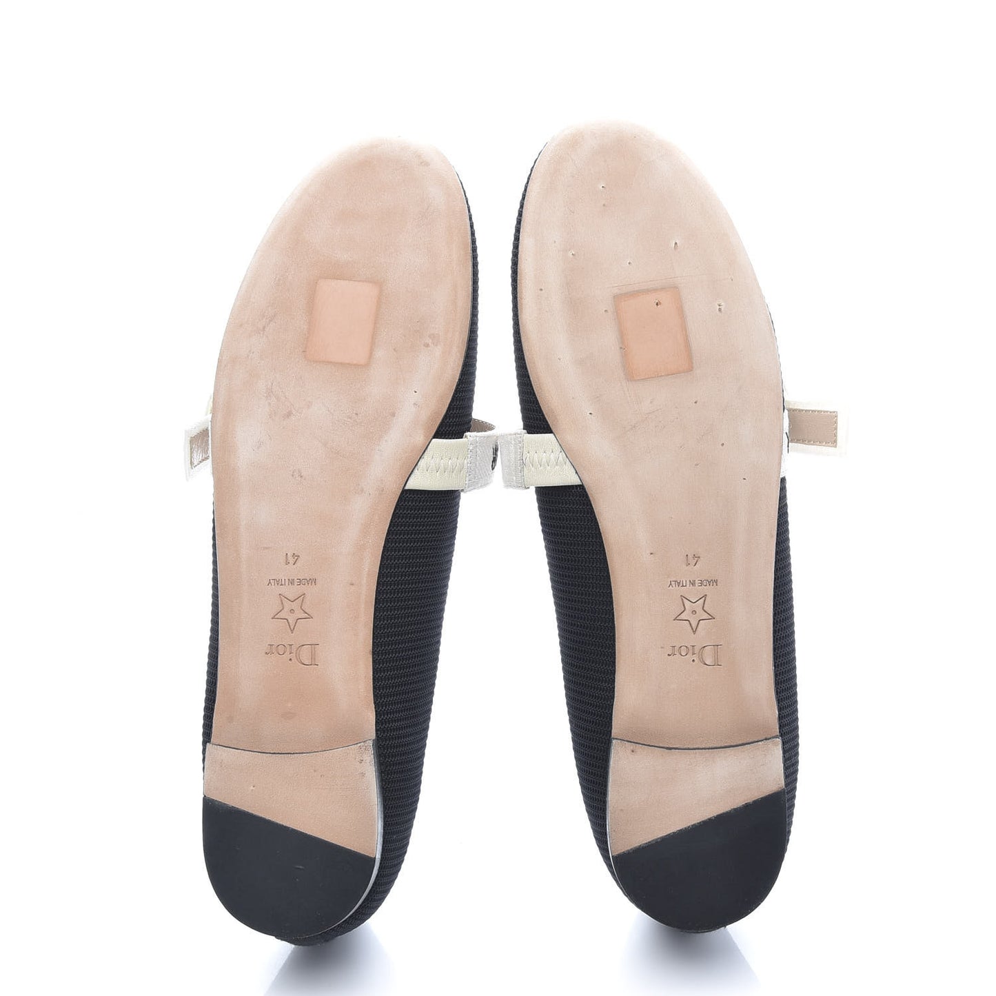 Fabric Ribbon Embroidered J'Adior Ballet Flats 41 Black