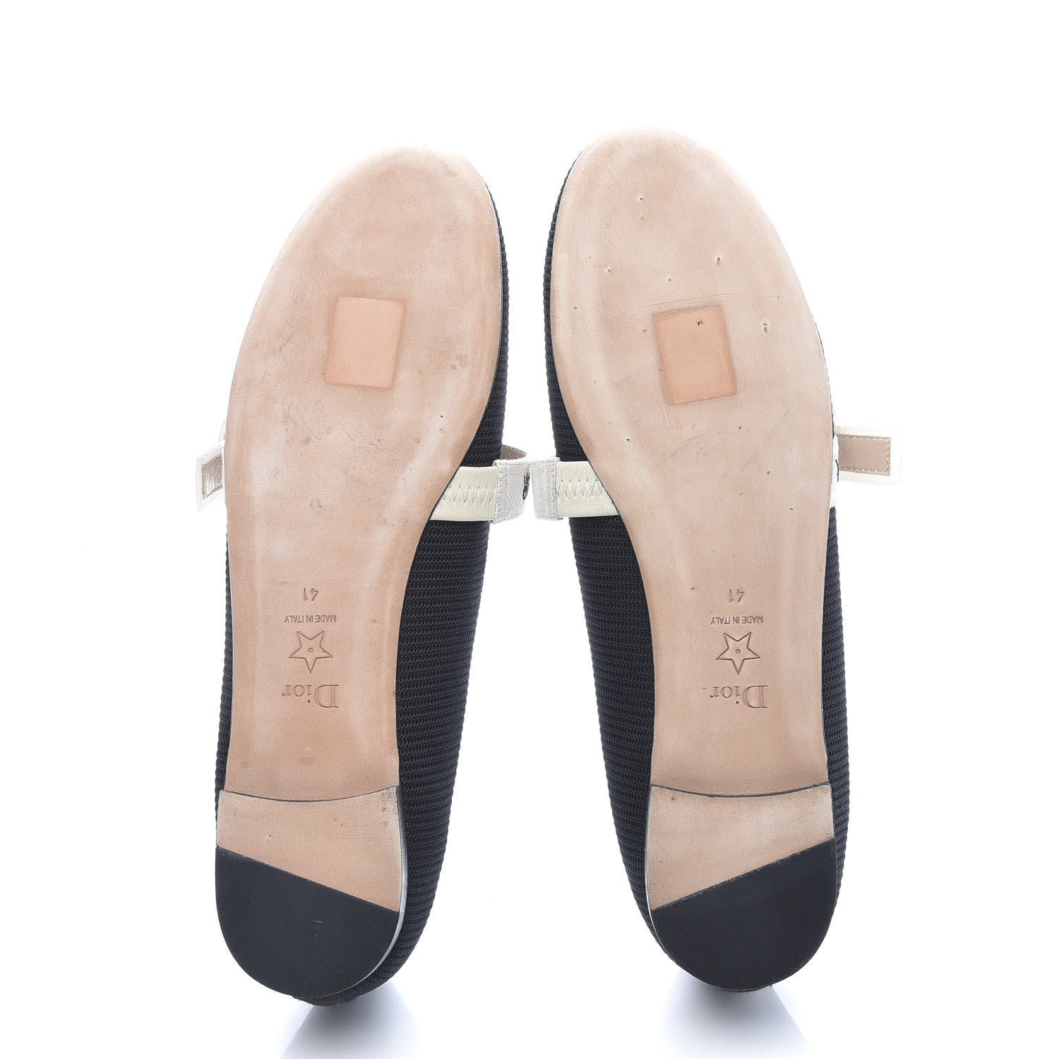 Christian Dior Fabric Ribbon Embroidered J'Adior Ballet Flats 41 Black 5 of 7