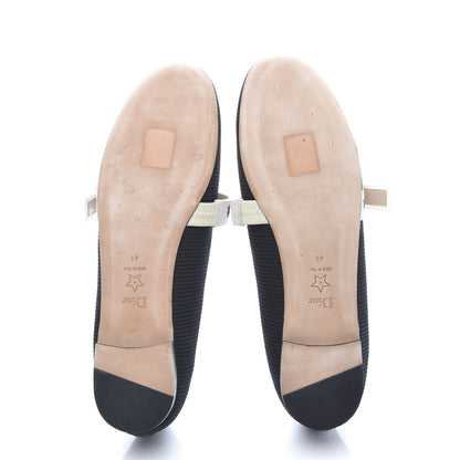 Christian Dior Fabric Ribbon Embroidered J'Adior Ballet Flats 41 Black 5 of 7
