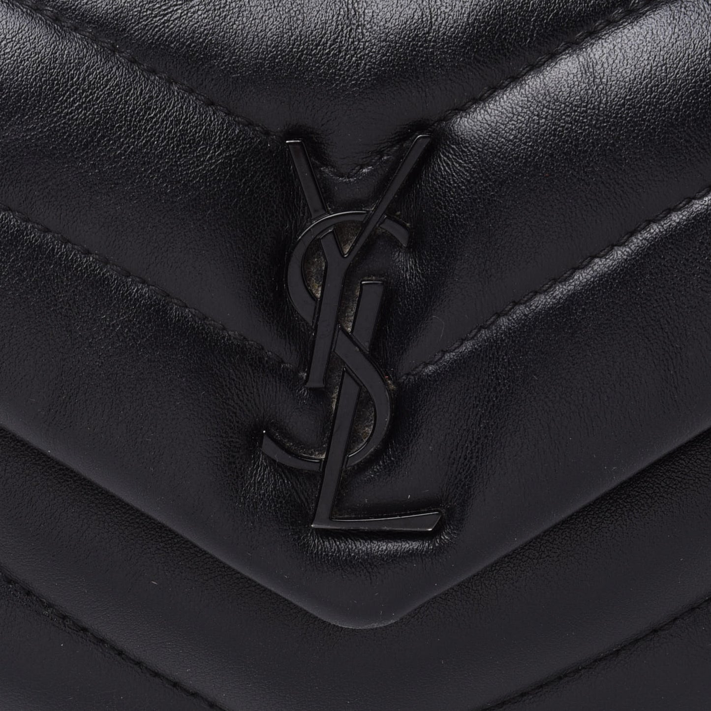 Calfskin Y Quilted Monogram Toy Loulou Crossbody Bag Black