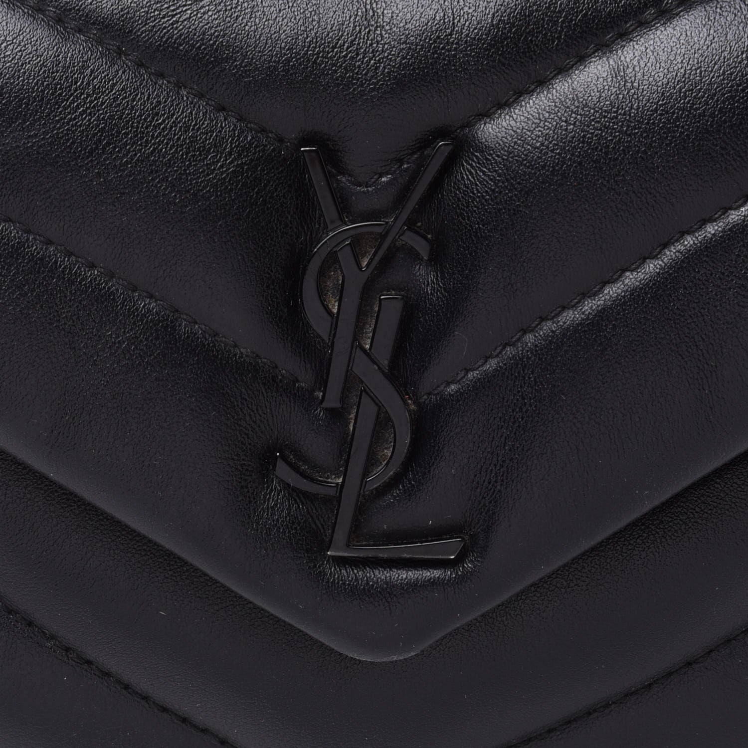 Saint Laurent Calfskin Y Quilted Monogram Toy Loulou Crossbody Bag Black 8 of 14