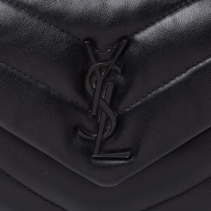 Saint Laurent Calfskin Y Quilted Monogram Toy Loulou Crossbody Bag Black 8 of 14