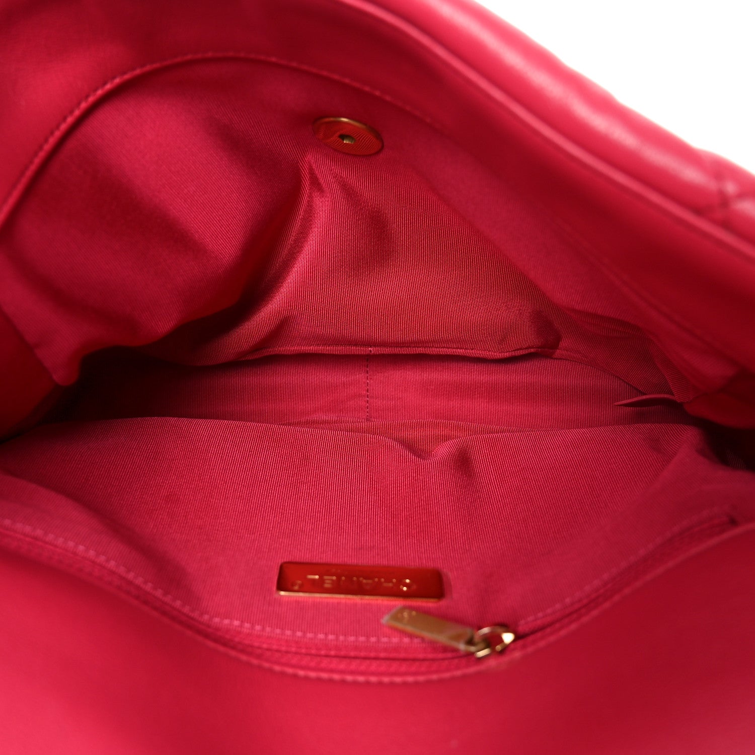 Chanel Goatskin Quilted Large Chanel 19 Flap Dark Pink 5 of 10
