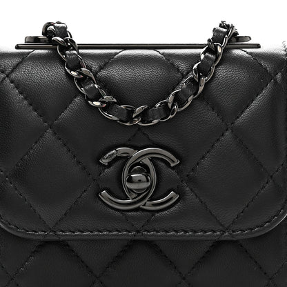 Chanel Lambskin Quilted Mini Trendy CC Clutch With Chain So Black 8 of 11
