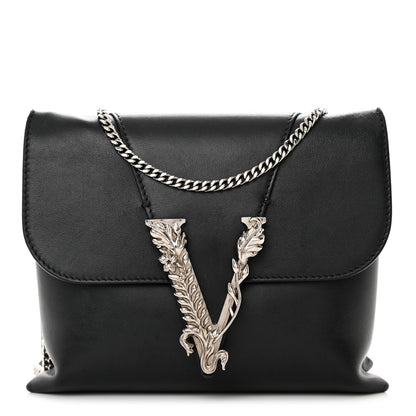 Versace Vitello Virtus Chain Clutch Black 1 of 17