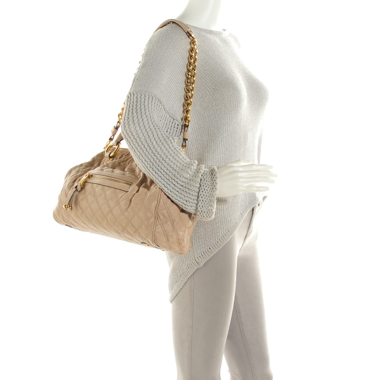 Marc Jacobs Lacquered Goatskin Quilted Stam Beige 2 of 7