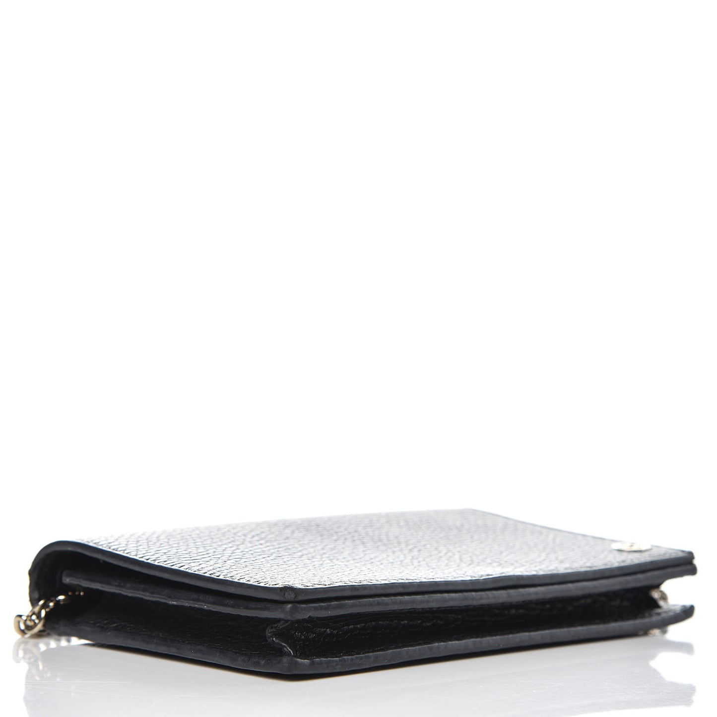 Dollar Calfskin Medium Betty Chain Wallet Black