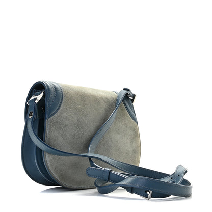 MCM Suede Calfskin Trisha Small Shoulder Bag Blue 2 of 12