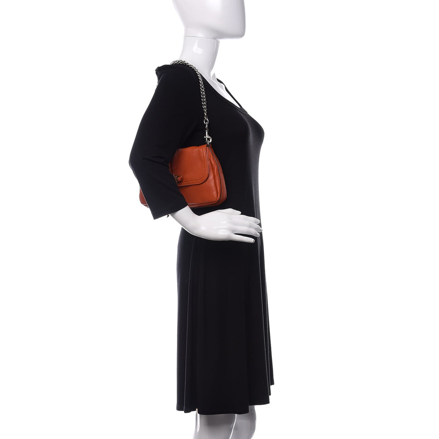 Calfskin Bamboo Croisette Evening Bag Orange