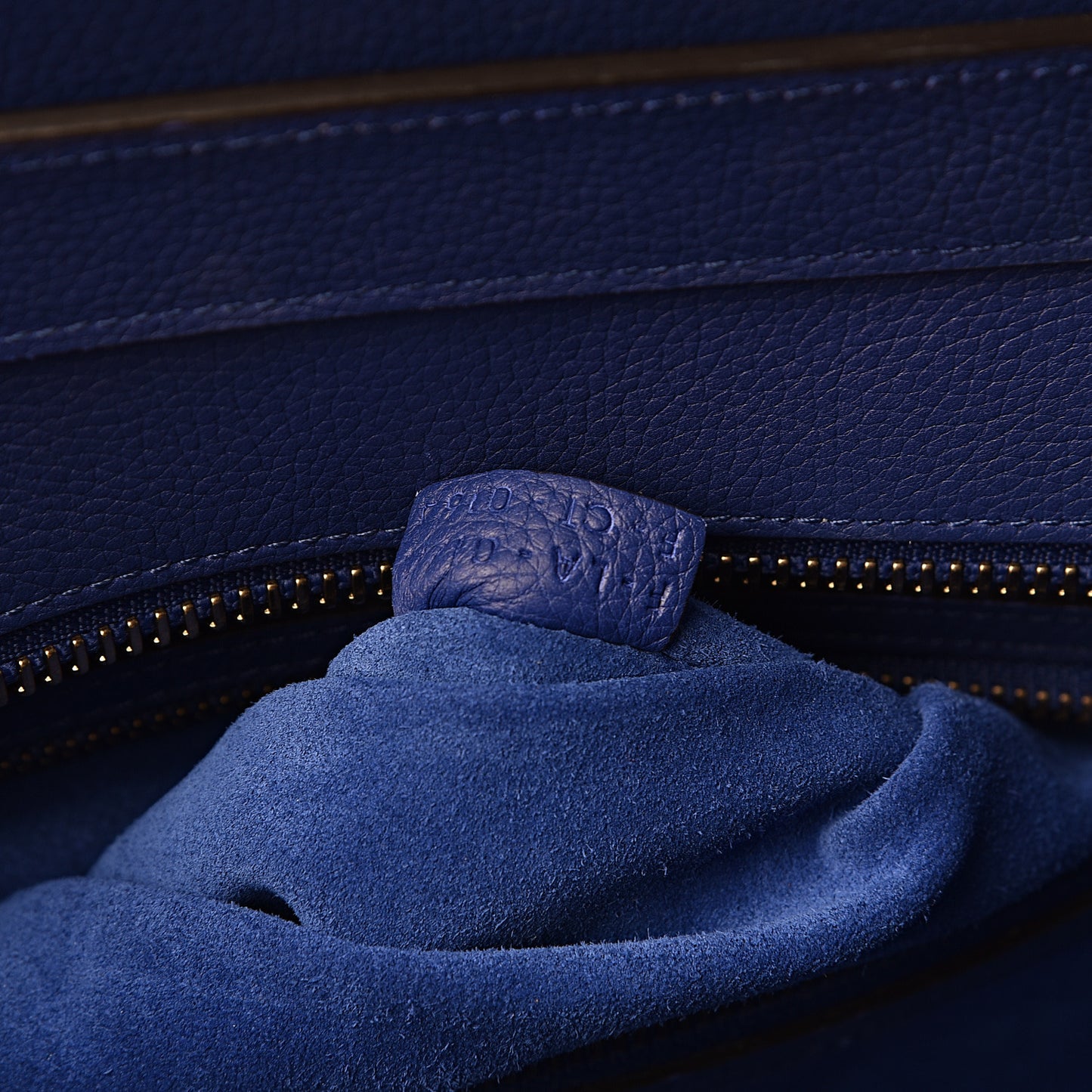 Drummed Calfskin Mini Luggage Indigo