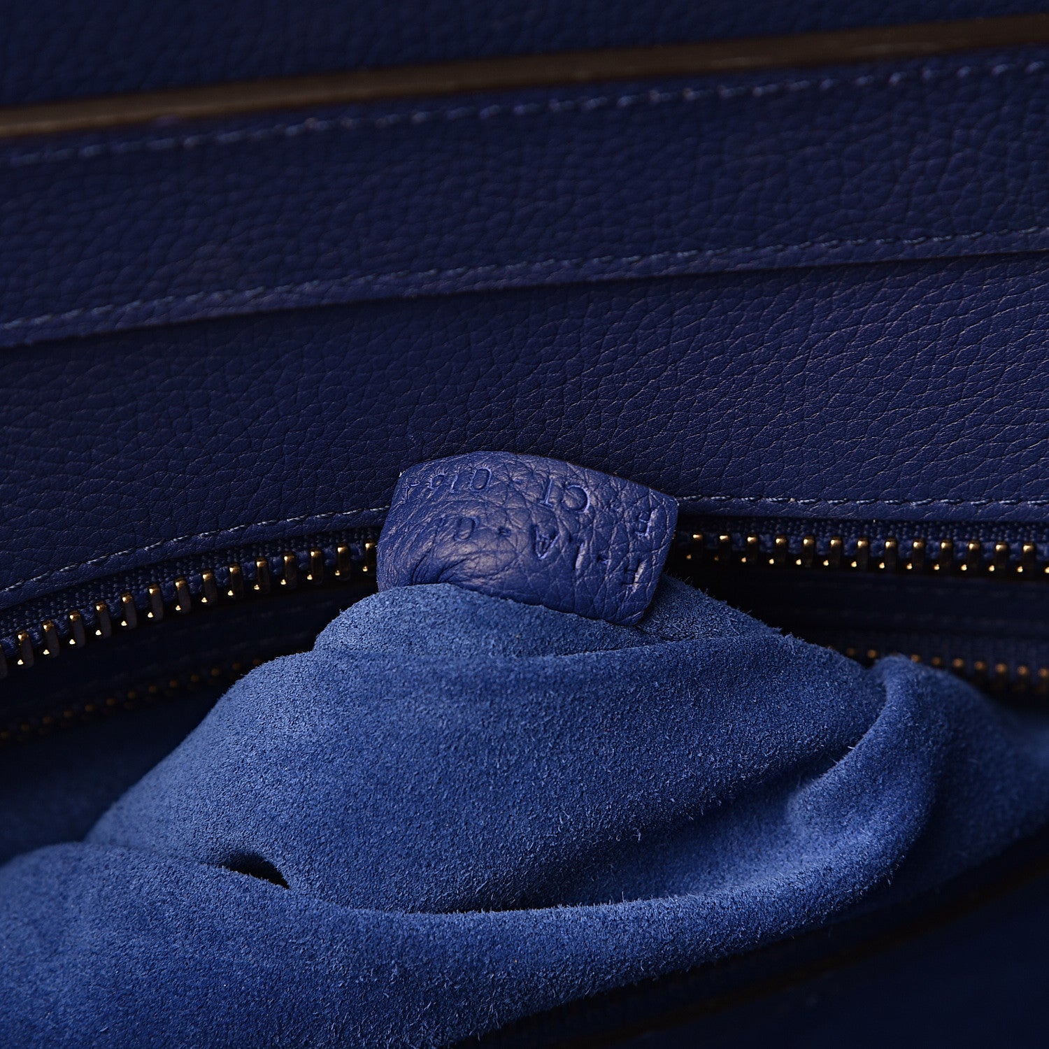 Celine Drummed Calfskin Mini Luggage Indigo 6 of 9