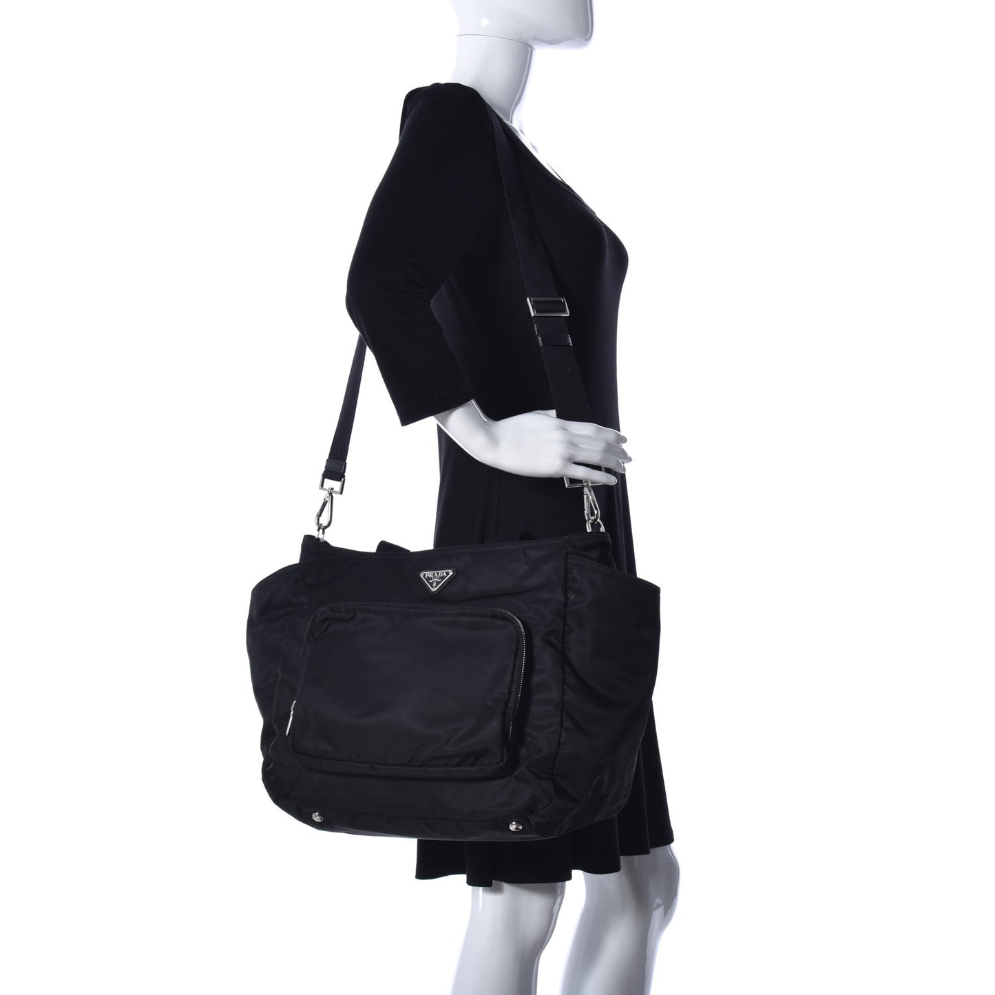 Nylon Vela Baby Bag Black