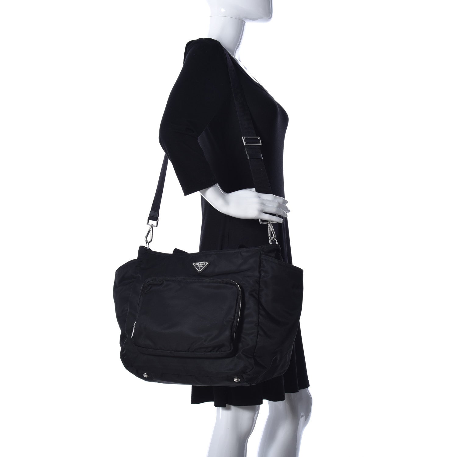 Prada Nylon Vela Baby Bag Black 2 of 17