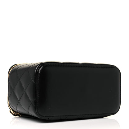 Chanel Lambskin Quilted Small Vanity Case With Chain Black 4 of 10