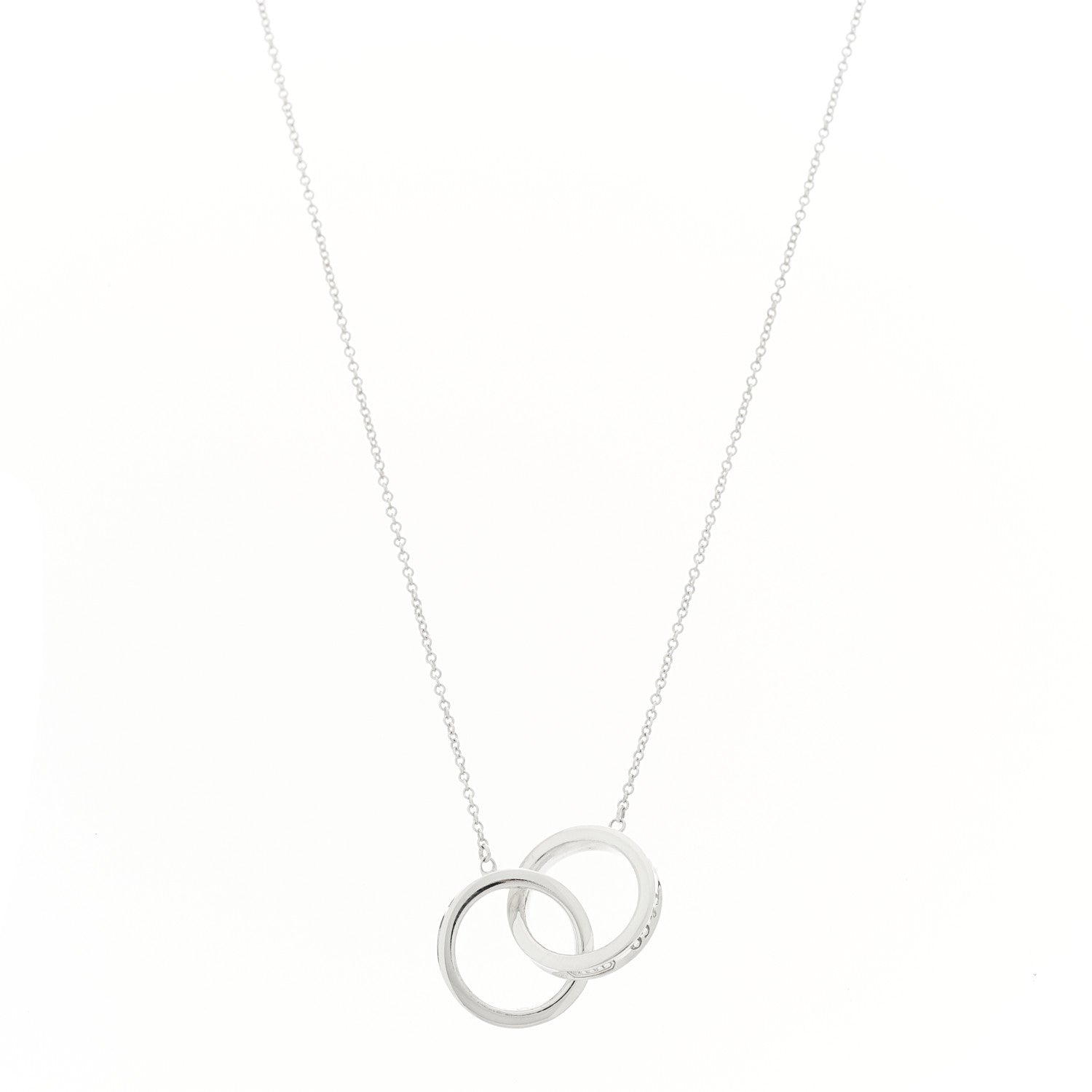 Tiffany Sterling Silver 1837 Interlocking Circles Pendant Necklace 1 of 5