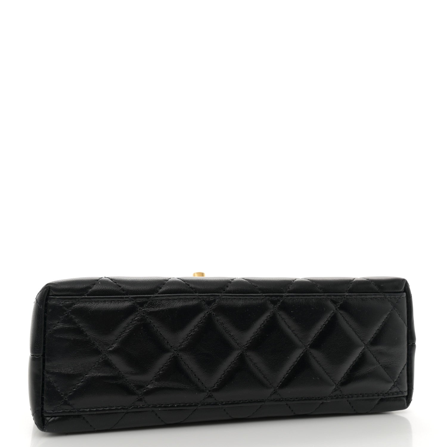 Chanel Shiny Aged Calfskin Quilted Nano Kelly Shopper Black 4 of 11