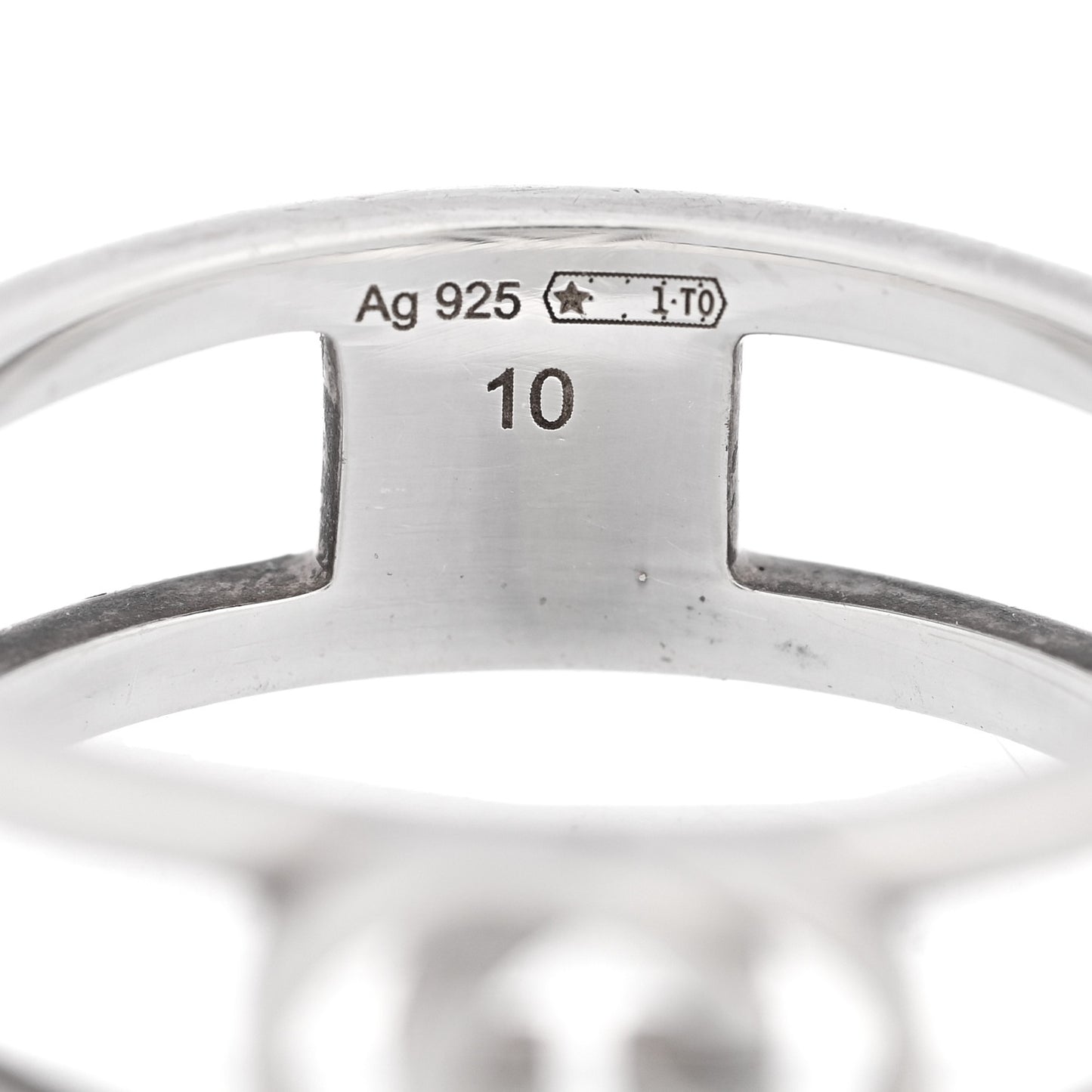 Sterling Silver 6mm Interlocking G Open Band Ring 50 5.25