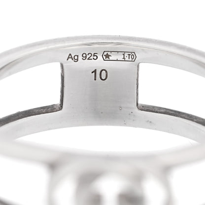 Gucci Sterling Silver 6mm Interlocking G Open Band Ring 50 5.25 4 of 5