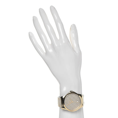Gucci Stainless Steel 38mm G-Timeless Diamante Quartz Watch Gold 2 of 9