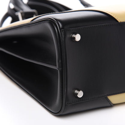 Gucci Smooth Calfskin Diagonal Striped Medium Zumi Top Handle Bag Black Beige 7 of 10