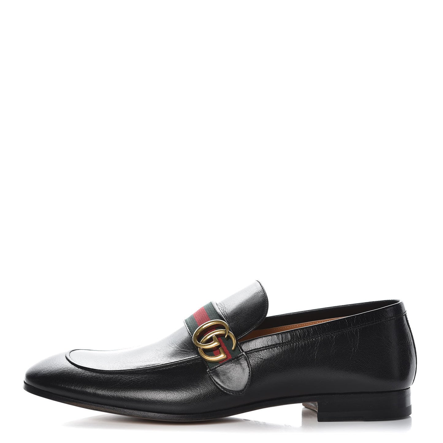 Goatskin Web Mens GG Loafers 12 Black