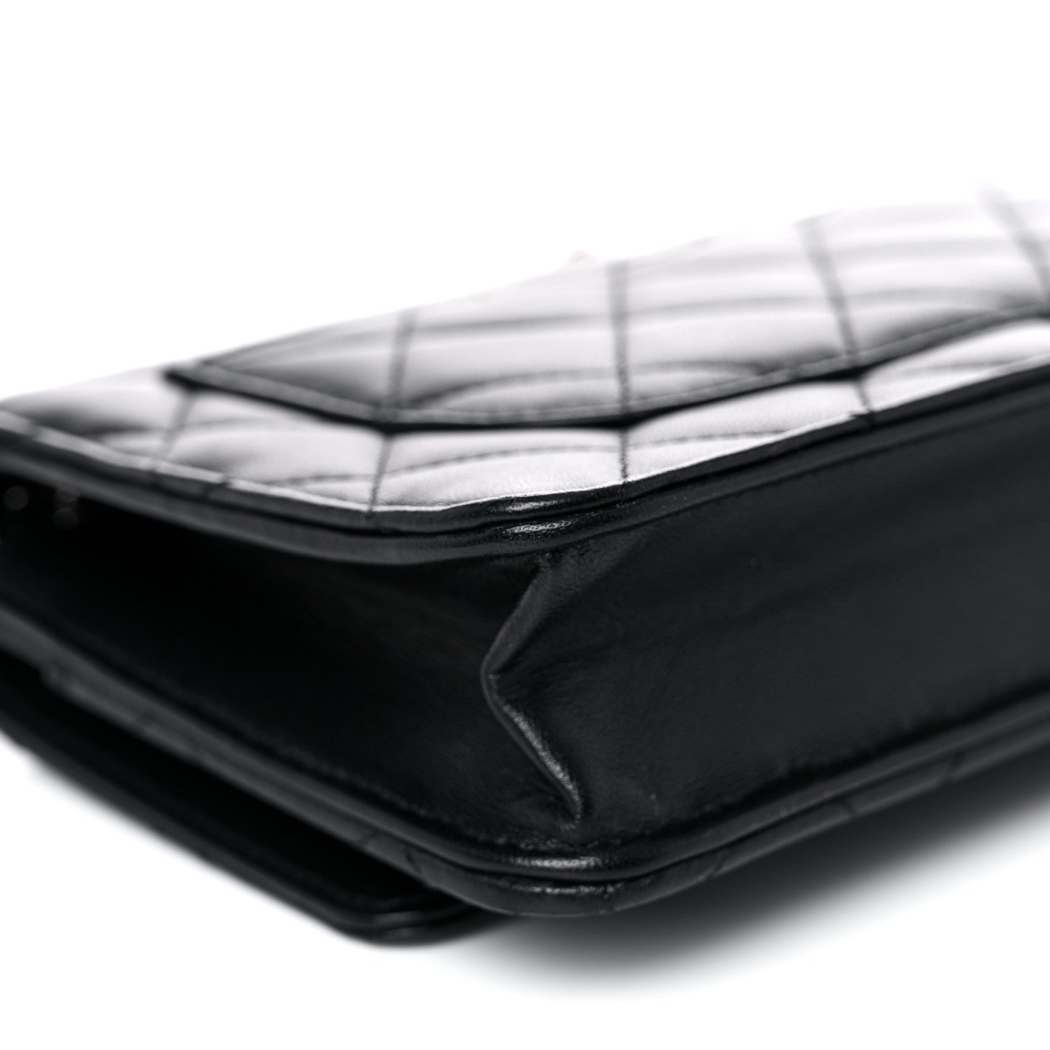 Chanel Lambskin Quilted Wallet On Chain WOC Black 12 of 14