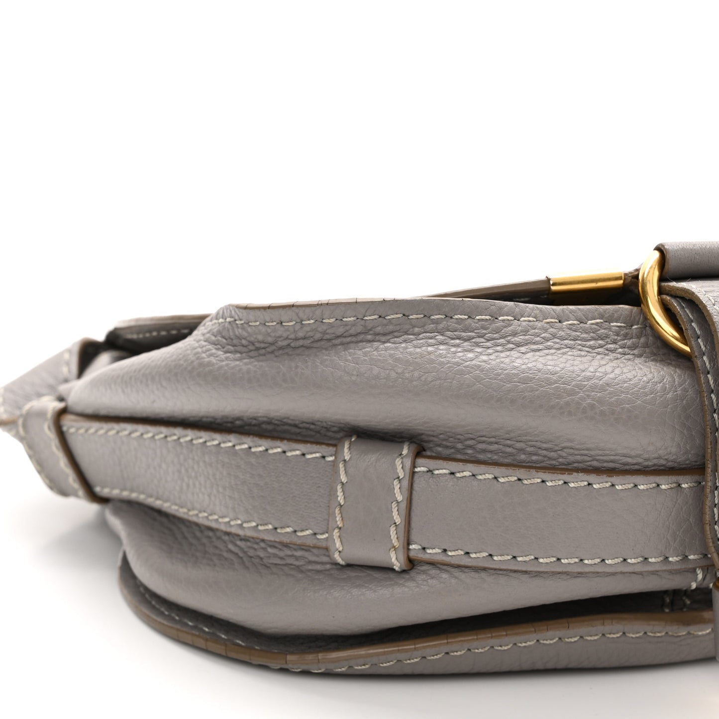 Calfskin Mini Marcie Round Crossbody Bag Grey