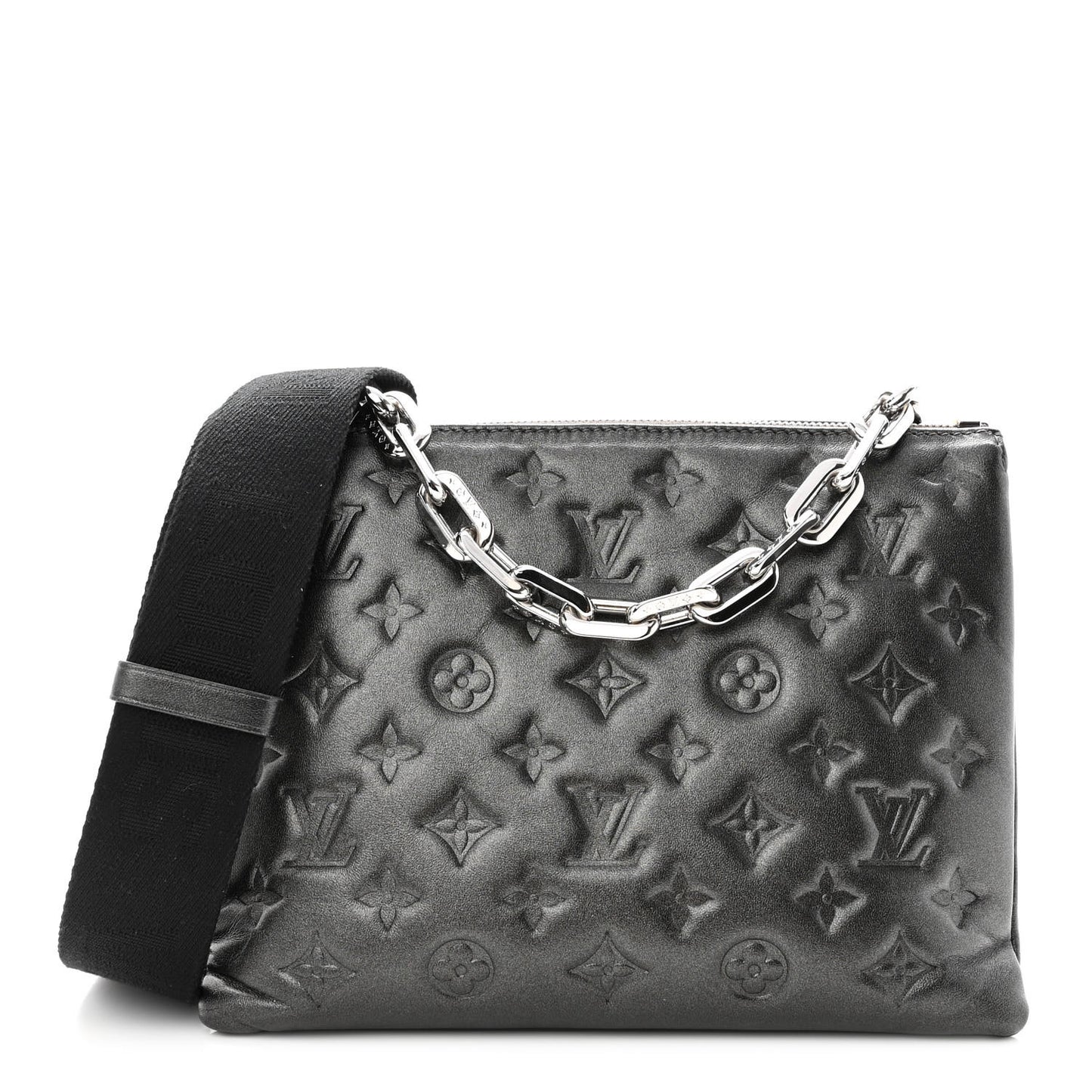 Lambskin Embossed Monogram Coussin PM Anthracite