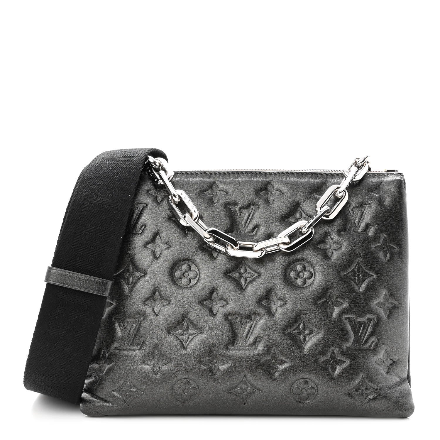 Louis Vuitton Lambskin Embossed Monogram Coussin PM Anthracite 1 of 10
