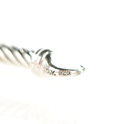 David Yurman Sterling Silver Diamond Peridot 3mm Petite Wheaton Bracelet 6 of 7