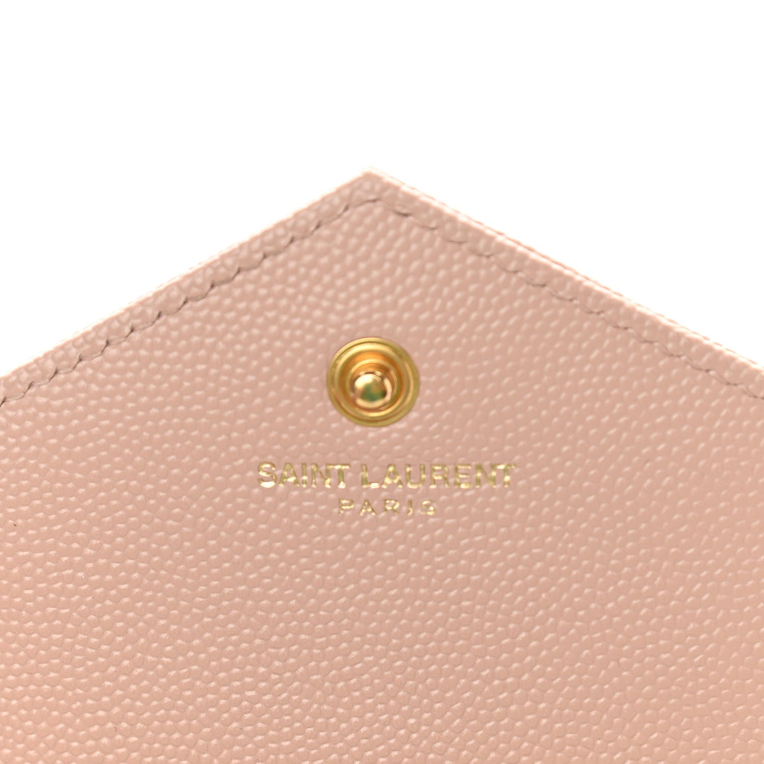 Saint Laurent Grain De Poudre Matelasse Chevron Monogram Chain Wallet Pale Pink 6 of 13