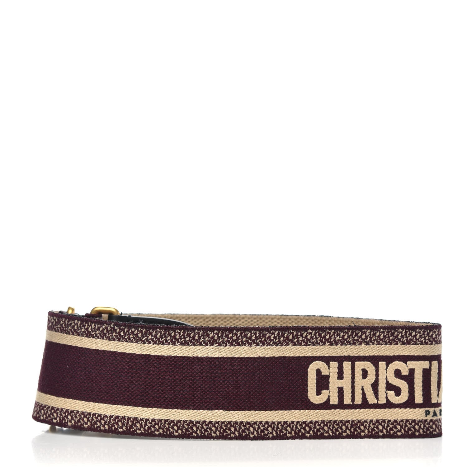 Christian Dior Canvas Embroidered Shoulder Strap Burgundy 2 of 4