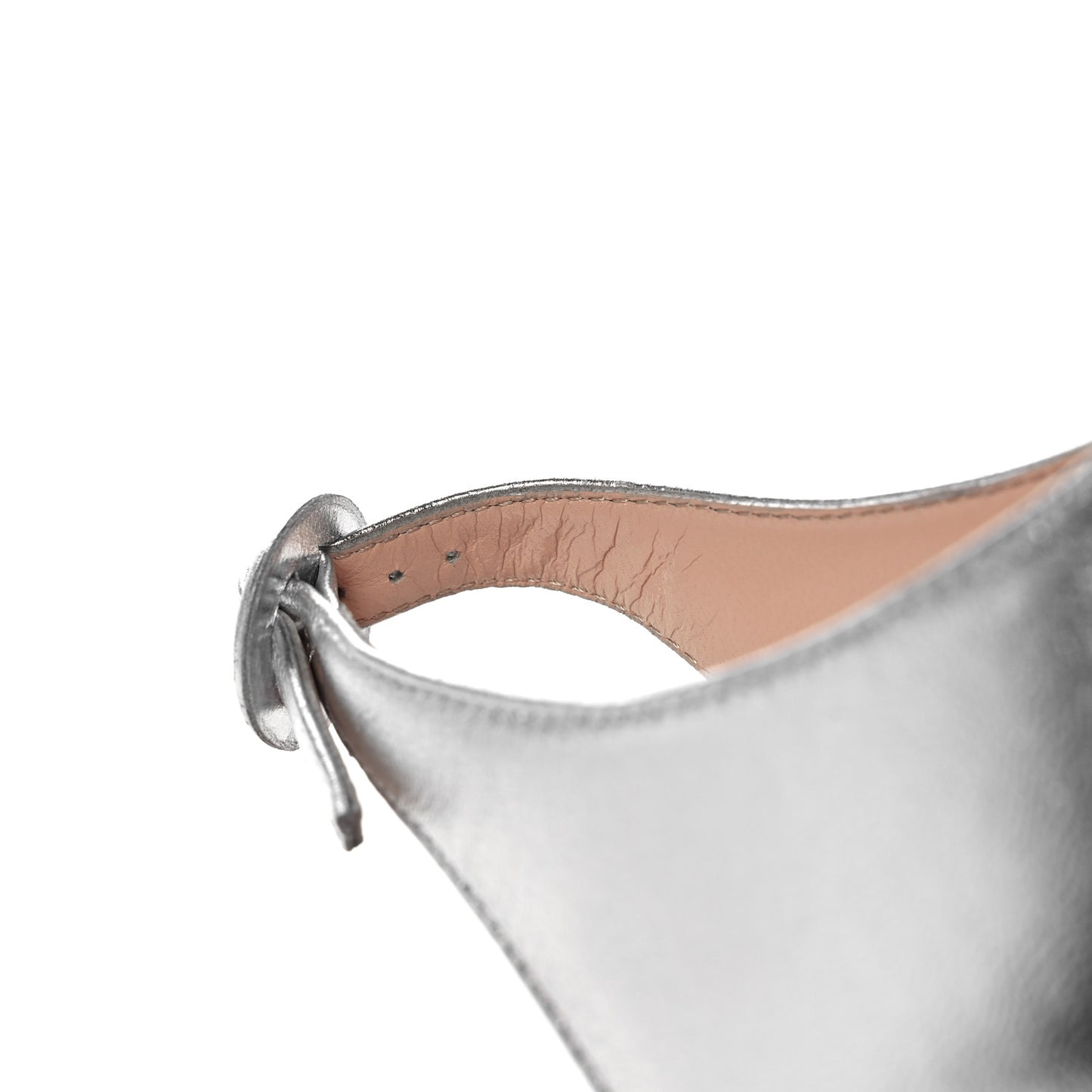 Metallic Nappa Crawford Knotted Strap Platform 38.5 Silver