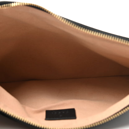 Gucci Suede Patent Large Ophidia Pouch Clutch Black 5 of 7