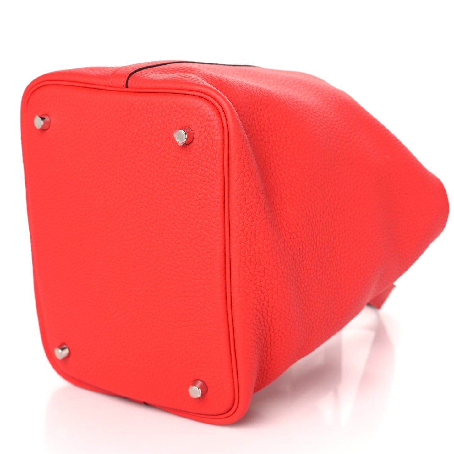 Taurillon Clemence Picotin Lock 22 MM Rouge Casaque