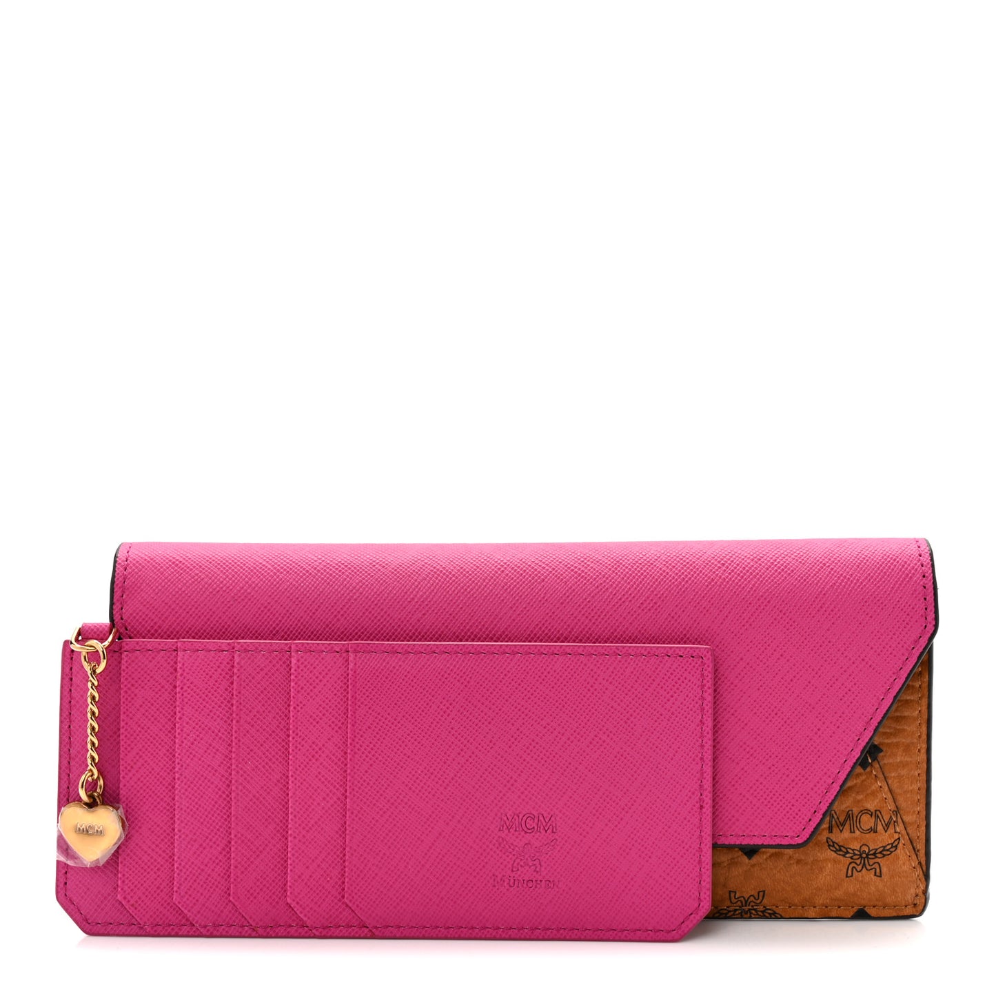 Visetos Love Letter Long Flap Wallet Cognac Pink
