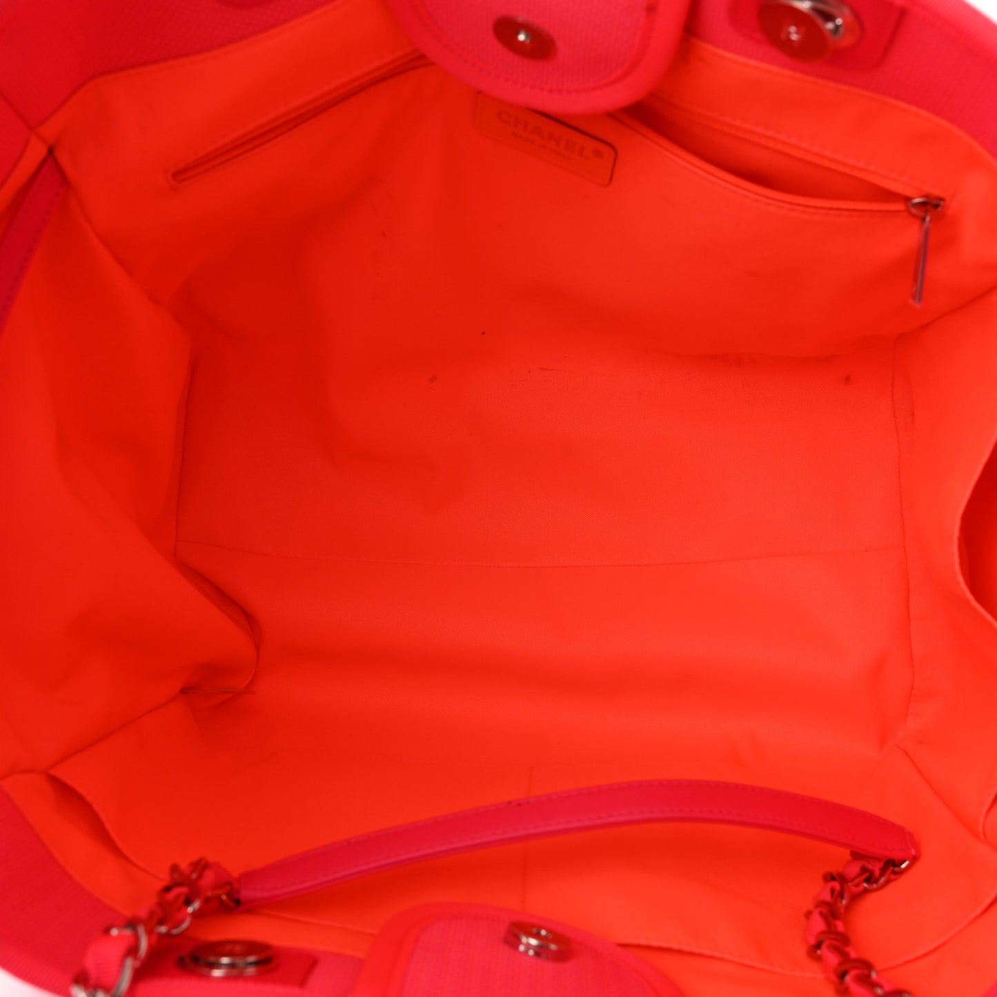 Mixed Fibers Calfskin Medium Deauville Tote Pink Orange