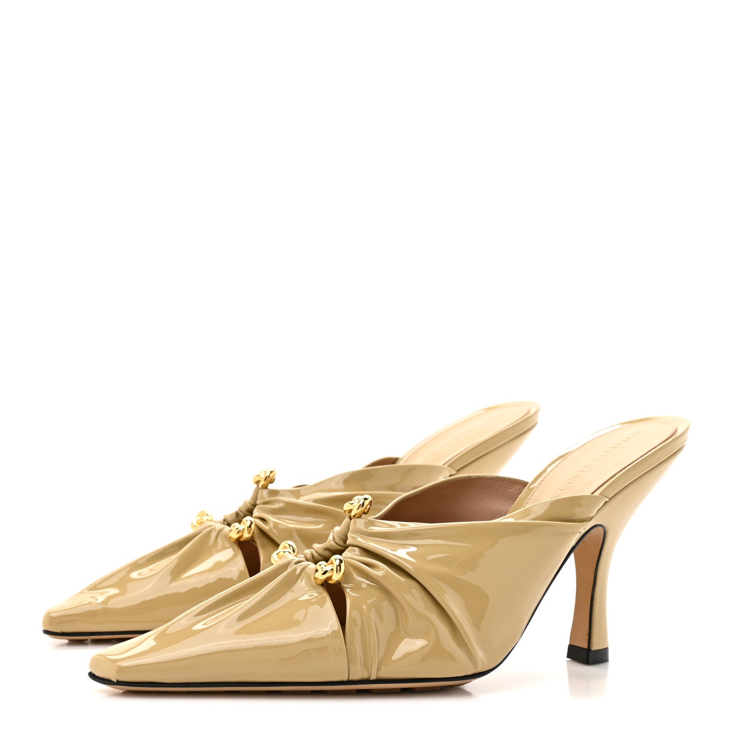 Bottega Veneta Patent Bunnie Mule Pumps 38.5 Cane Sugar 4 of 10