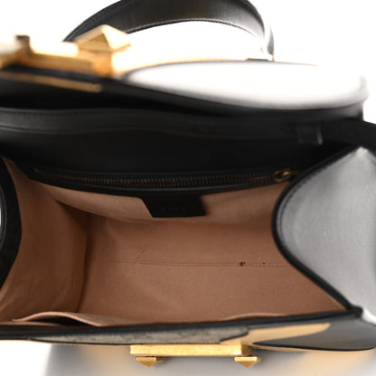 Gucci GG Supreme Monogram Small Osiride Top Handle Bag Black Gold 5 of 12