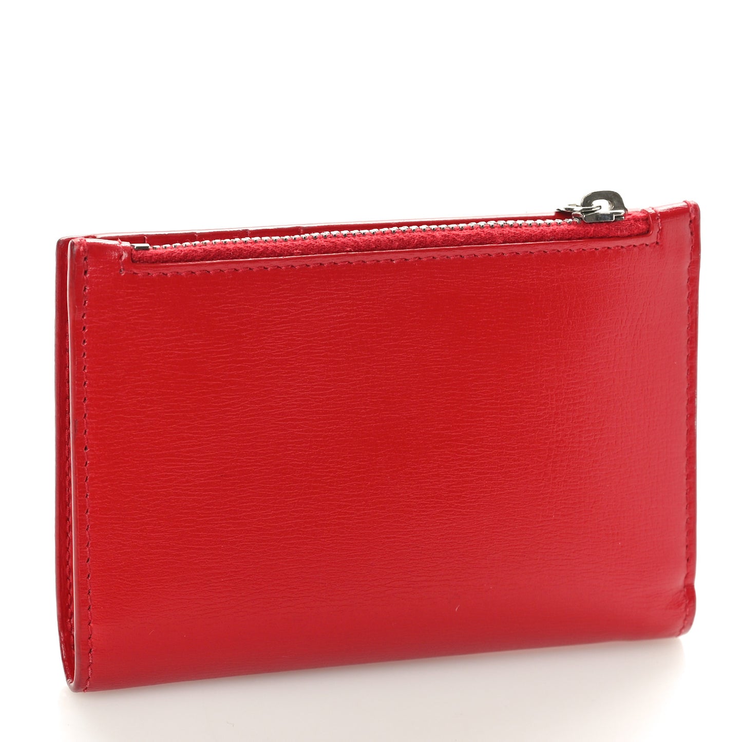 Calfskin Fragments Flap Wallet Red